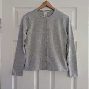 Cardigan sweater button up light grey size small